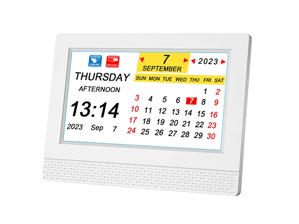7 inch memory loss alzheimer large upper lower text display dementia day alarm clock