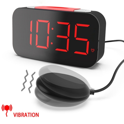 7 inch flashing light vibrating beep alarm clock for heavy sleeper