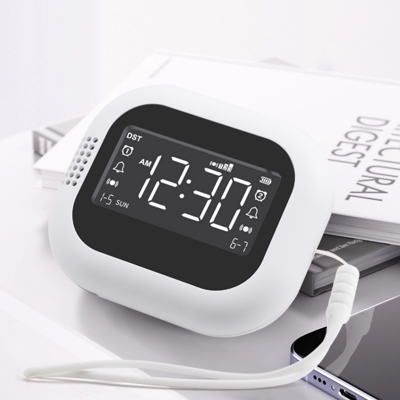 Traval vibration with FM radio and white noise bed shaker alarm clock for elderly