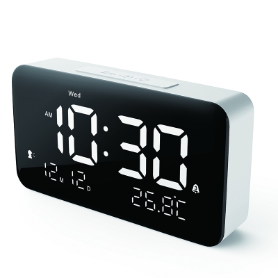 6 inch portable hourly chime fhunction clock with 3 vibrating 10 ringtones alarms clock for senior people