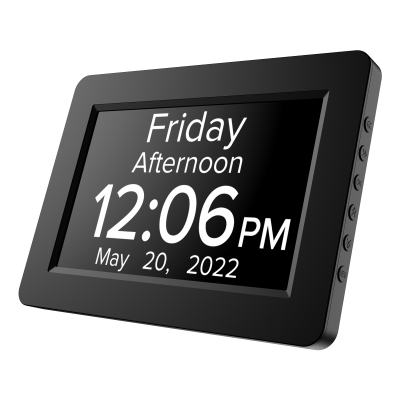  8 inch talking alarm clock with dementia reminder for elderly