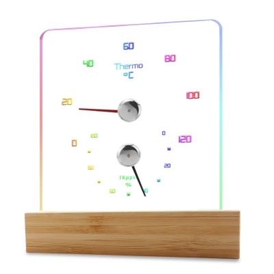 Sauna thermometer with RGB light for dry steam room