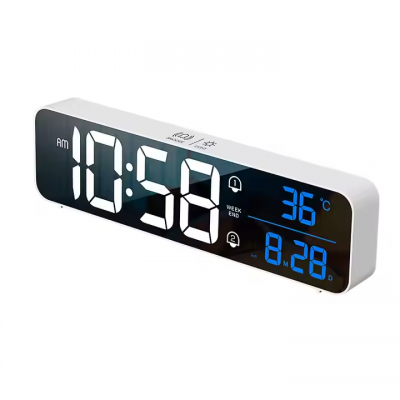 10.3 inch HD LED music mirror clock with voice control wall clock for living room