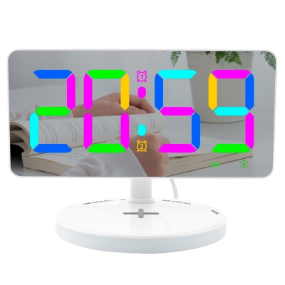 Multifunctional alarm clock with wireless charging LED RGB display time and week night light alarm clock