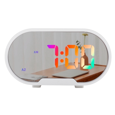 5.5 inch simple led RGB display time and 2 group of alarms with USB charger ports